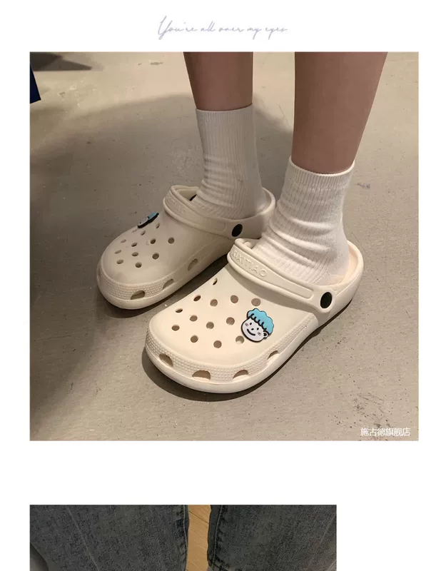 Crocs giày dành cho nam giới và phụ nữ trượt mùa hè y tá thời trang tiện nghi của nhà trượt cặp đôi dễ thương dép phẳng ins