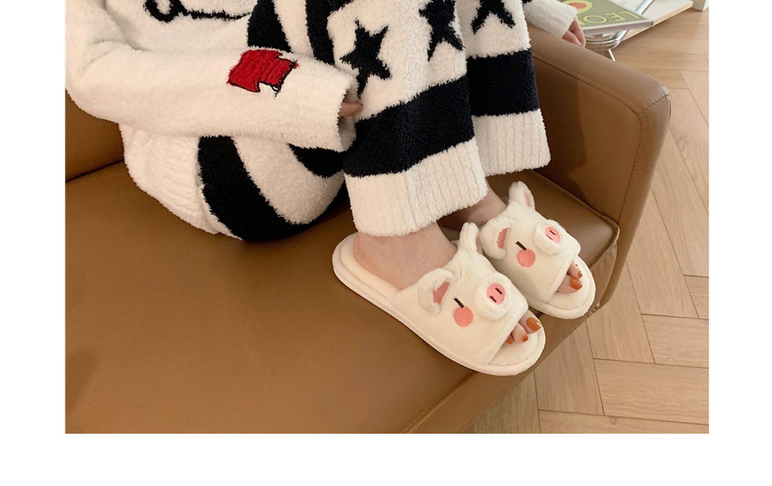 【免運】韓版居家室內防滑月子保暖棉拖鞋冬季可愛卡通一字家用棉拖鞋女 BBJH159338