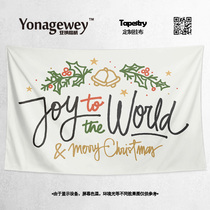 Marry Christmas Christmas minimalist text atmosphere Wall decorative painting background wall cloth poster hanging cloth