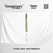 Hand painted plant cute food bamboo shoots creative hipster illustration dormitory decoration poster hanging cloth background cloth wall cloth