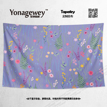 ins Net red purple lavender Cosmos star flower girl style decoration background tapestry poster