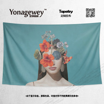 Italian modern light luxury temperament light familiar wind hand painted sexy female character decoration poster background cloth hanging cloth blanket