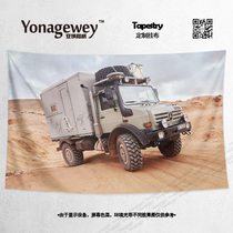 Dailam Mercedes-Benz Unimok Truck Off-road Car RV Surrounding Decoration Background Wall Cloth Poster Tape