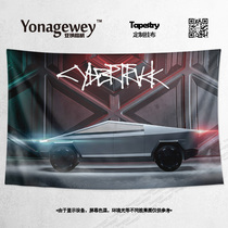 Tesla Cybertruck Cyberpunk pickup car perimeter decoration background cloth poster hanging cloth carpet painting