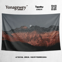 Modern atmospheric natural mountains and landforms mountain peaks feng shui geographical living room decoration poster background cloth tapestry