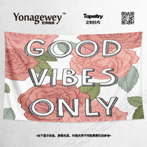 Creative European and American style girl wind Pink Rose self-discipline inspirational illustration decoration poster background cloth hanging painting