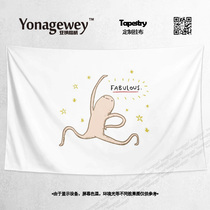 Japanese anime stick figure cute girl style illustration bedroom dormitory wall decoration poster background cloth hanging cloth