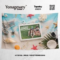 Creative fresh summer beach wind photo frame photo frame photo custom decoration background wall cloth poster hanging cloth carpet painting