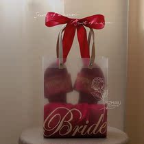 Handbag wedding wedding candy bag PVC transparent bag bridesmaid New return gift bag net red with hand gift morning robe gift box