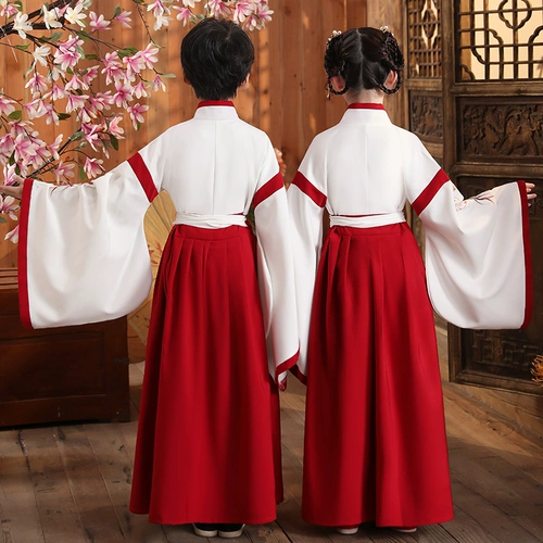 Детское красное ханьфу для мальчиков, костюм для раннего возраста