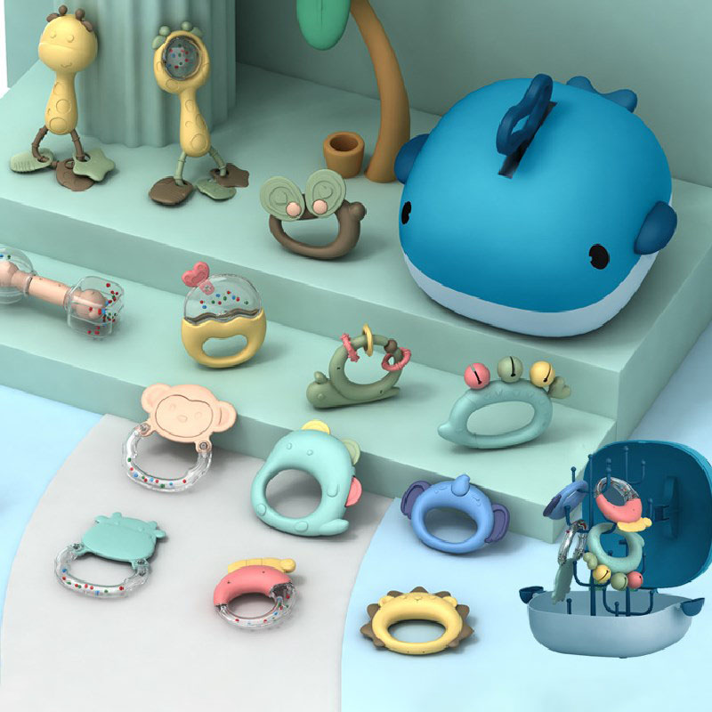 Baby Hand Rocking Bell Newborn 0-1-year-old Puzzle Early Education Toy water cooking containing box Baby appealable Goofy Teeth