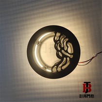 Custom solid wood door luminous large handle Chinese black door handle LOGO creative custom handle bag door handle