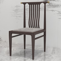 Modern New Chinese Dining Chair Solid Wood Soft Bag Leaning Back Chair Casual Chair Negotiate Chair Hotel Clubhouse Furniture Custom