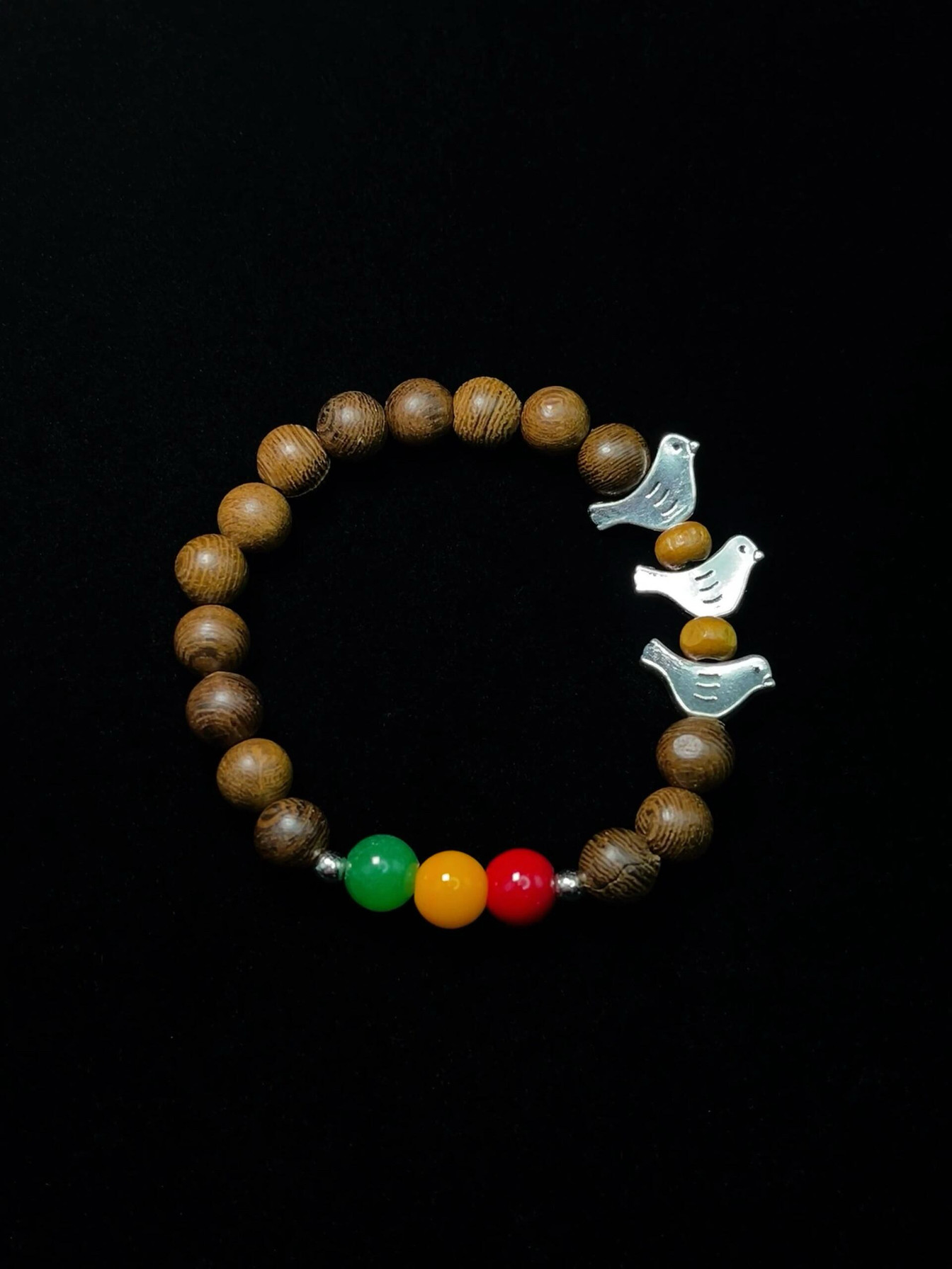 листья аквиларии vintage古着 colorful stone bird手串
