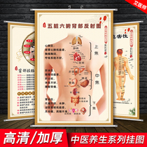 Chinese medicine health back diagnosis map five organs wall map meridian barrier to human back hole map beauty salon decorative painting