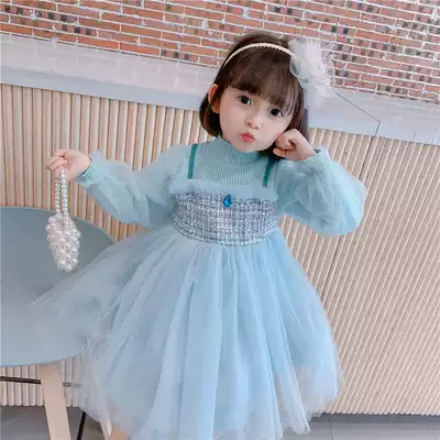 Korean fashion female baby spring dress 2021 New style long sleeve gauze dress Net red puffy gauze princess dress
