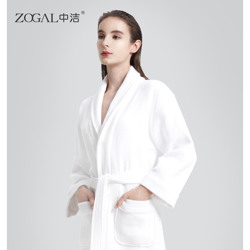 Zhongjie bathrobe women's long autumn and winter plus velvet thickened men's hotel cotton absorbent quick-drying towel couple pajamas