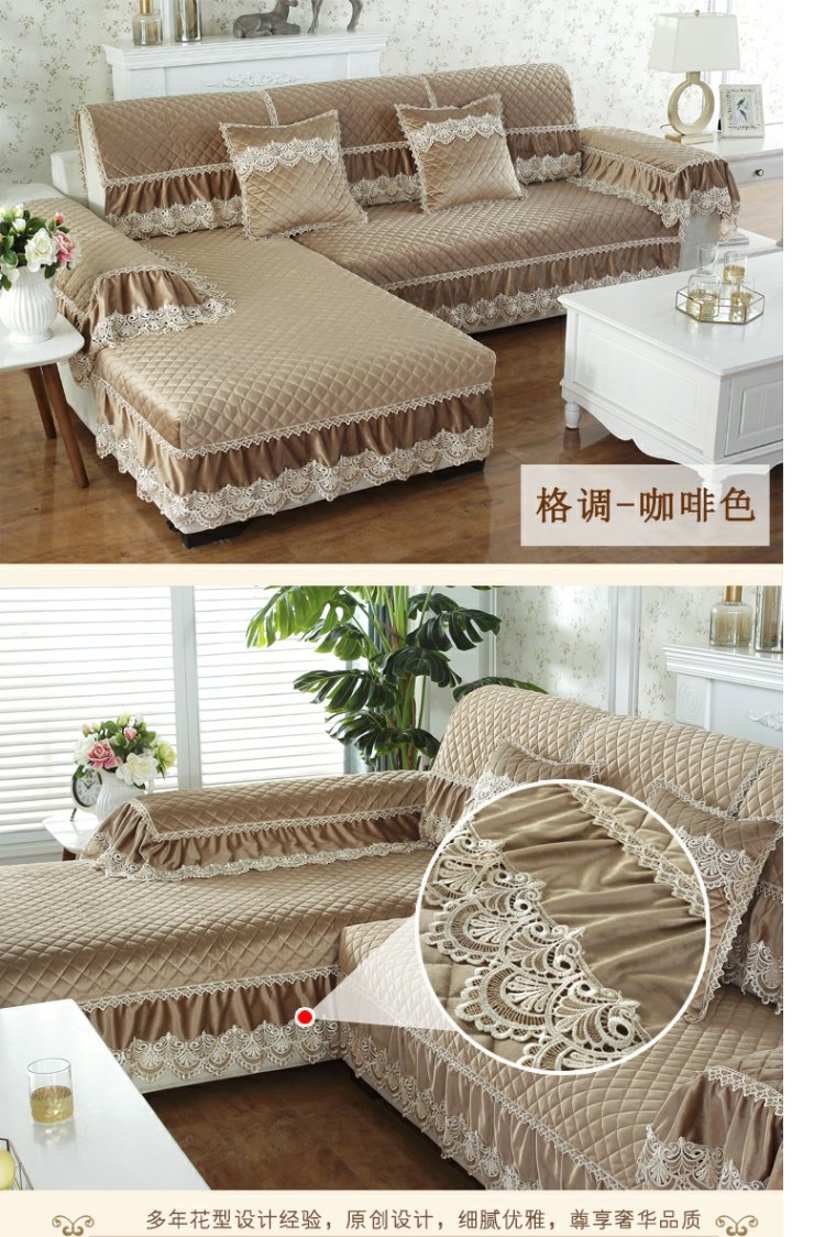 Bốn mùa phổ quát sofa đệm vải chống trượt Châu Âu mùa đông thực đệm ngắn sofa sang trọng khăn sofa bìa tùy chỉnh - Ghế đệm / đệm Sofa nệm lót ghế gỗ