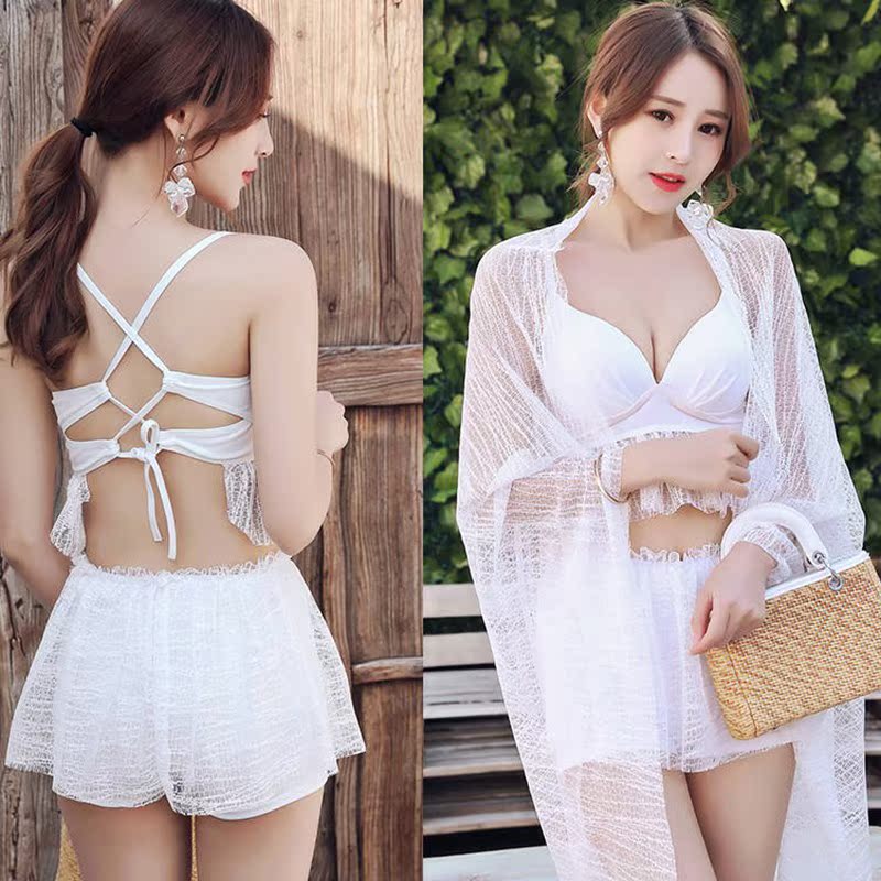 Nữ sinh mới bơi đồ bơi mỏng áo tắm nữ ba mảnh Hàn Quốc bảo thủ chia bikini gợi cảm - Bikinis ao tắm