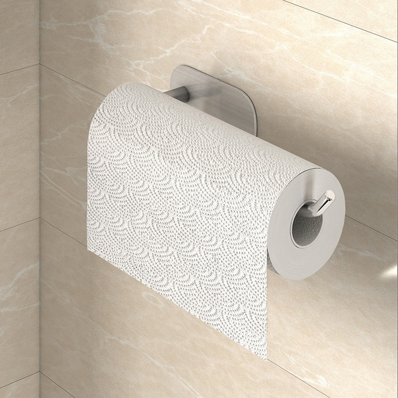 Kitchen paper towel rack wall hanging punch-free rag rack cabinet kitchen with paper plastic wrap hanging rack roll paper rack storage rack