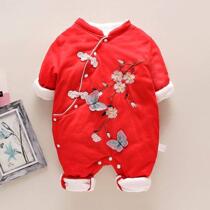 Baby Cotton Clothes Winter Clothing One-piece Clothing Thickened Autumn Winter Suit Newborn Clips Cotton Khaclothes Baby Warm Cotton Clothing