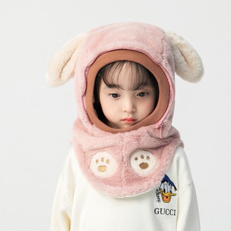 冬季儿童帽子围脖一体挡风套头护耳帽防护面罩男女宝宝防寒保暖帽详情23