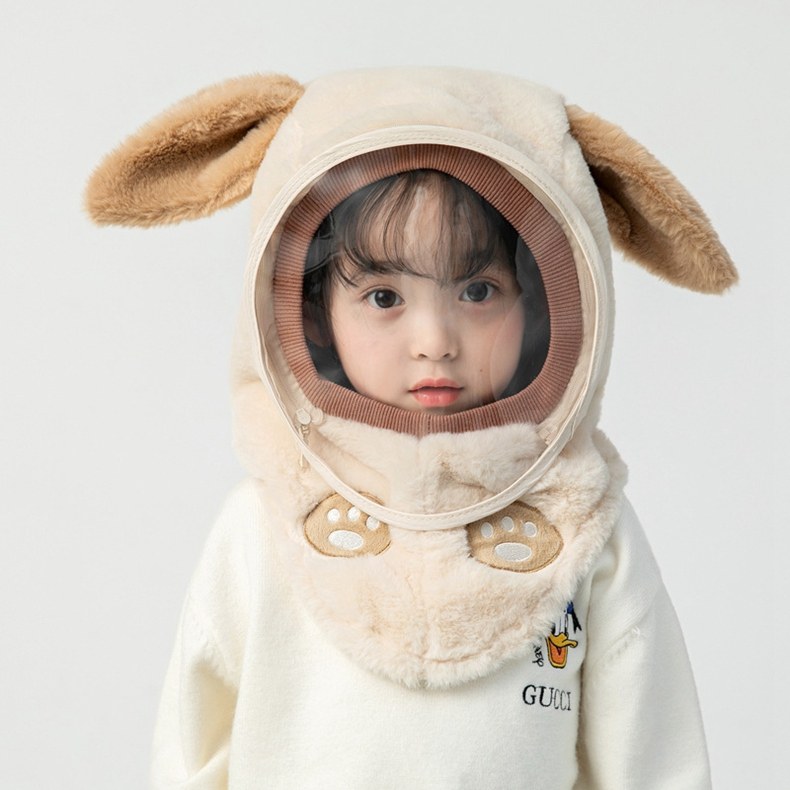冬季儿童帽子围脖一体挡风套头护耳帽防护面罩男女宝宝防寒保暖帽详情19