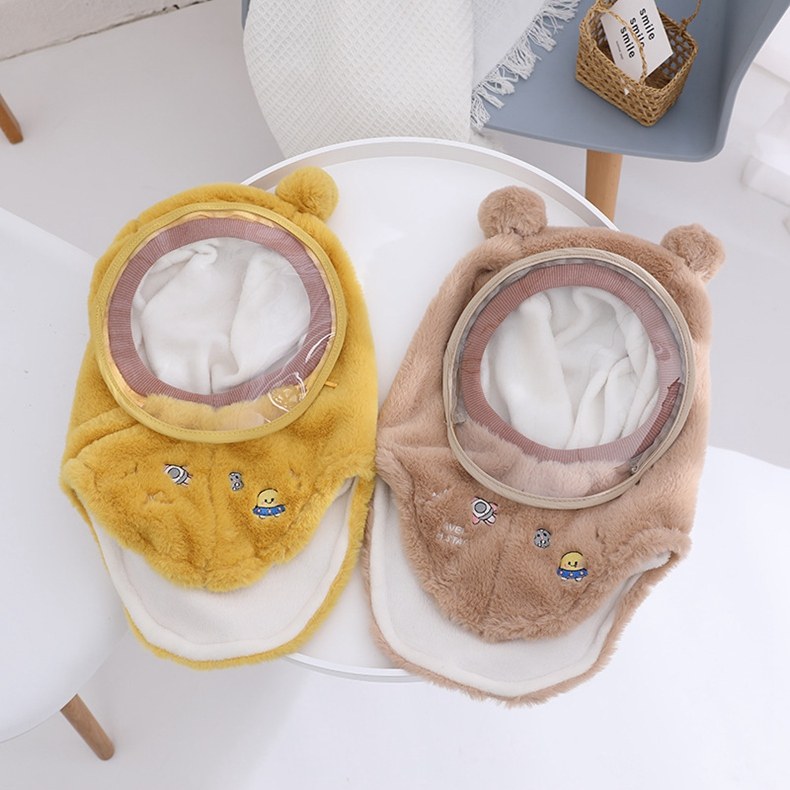 冬季儿童帽子围脖一体挡风套头护耳帽防护面罩男女宝宝防寒保暖帽详情14