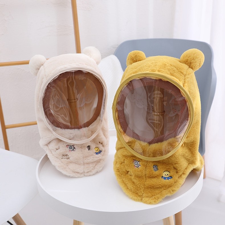 冬季儿童帽子围脖一体挡风套头护耳帽防护面罩男女宝宝防寒保暖帽详情12