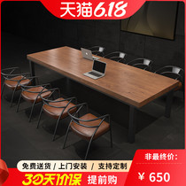 Brief Modern Solid Wood Training Table Meeting Table And Chairs Combined Training Table Bar Strip Table Meeting Table Training Table