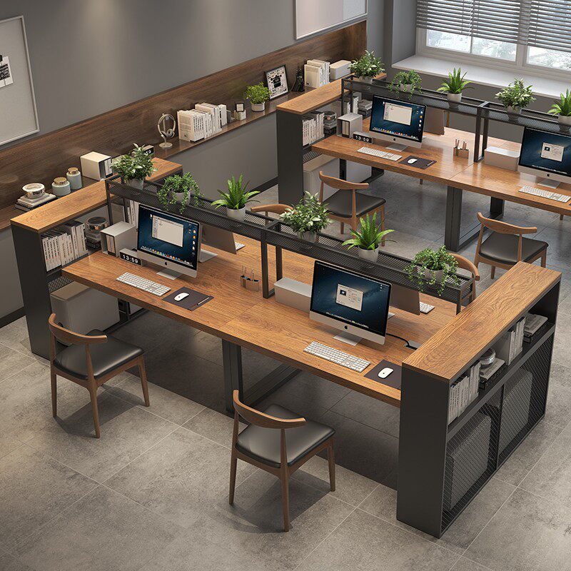 Office desk and chair combination partition desk staff desk staff desk company partition desk office furniture American style