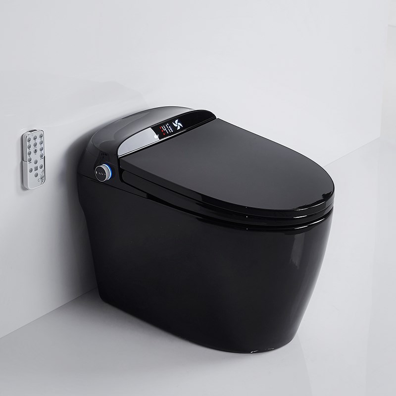 Japan Pofiel Smart Toilet Wall Platoon Rear Drain Black Integrated Fully Automatic Household Free Nozzle Toilet
