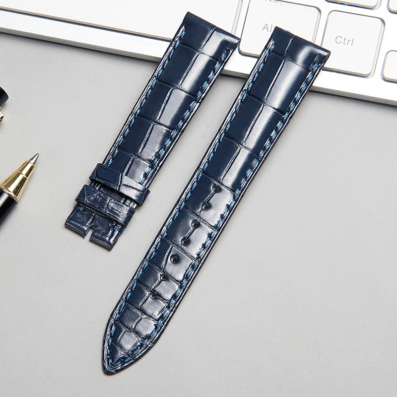 Purely Handmade Crocodile Leather Watch Strap Suitable for Omega, Vacheron Constantin, Jaeger-Lecoultre, Genuine Leather for Men and Women, Iwc, Longines, Deep Blue Purely Handmade Crocodile Leather Watch Strap Suitable for Omega, Vacheron Constantin, Jaeger-Lecoultre, Genuine Leather for Men and Women, Iwc, Longines, Deep Blue