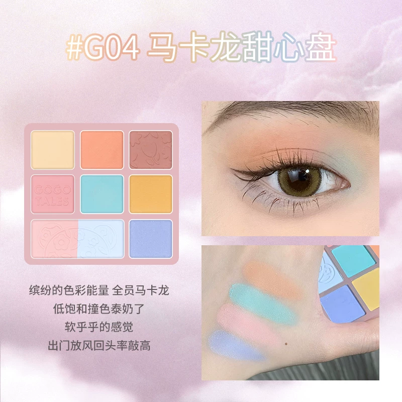 Matte eyeshadow palette, makeup primer, face blush