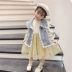 Áo khoác vest nữ xuân mới 2020, quần áo trẻ em, phong cách hàn quốc, kiểu tây, áo khoác trẻ em, bé gái, áo khoác denim ren - Áo ghi lê