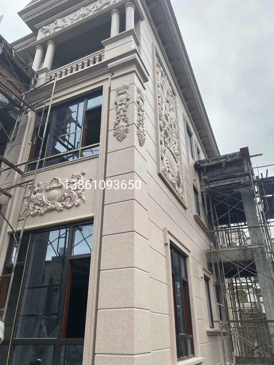 European - style exterior wall decoration villa EPS foam relief doorhead triangle mountain flower ceiling manufacturer direct sales