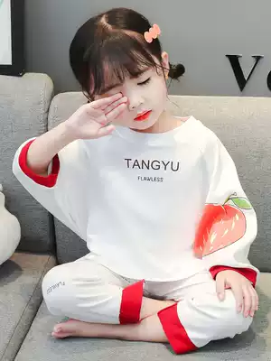 Girls Spring and Autumn Pajamas Set Children's Cotton Long Sleeve Thin Three-year-old Girl Baby Autumn Cute Princess Home Clothes