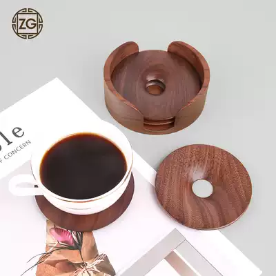 Black walnut coaster wooden cutlery creative insulation mat placematte coaster home gift housewarming gift