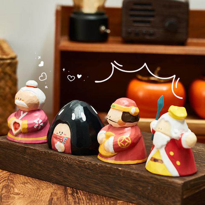 Anti-hair loss Lady swinging a month old chasio god O god sculpted wooden pendulum pieces small shimmy wood carvings office-Taobao