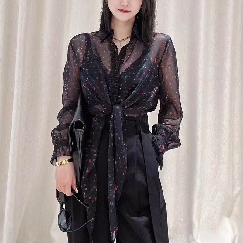 Brother Amas Genuine Store Same Style 2026 Spring/Summer New Lace Print Sun Protection Short/Long Sleeve Shirt for Women