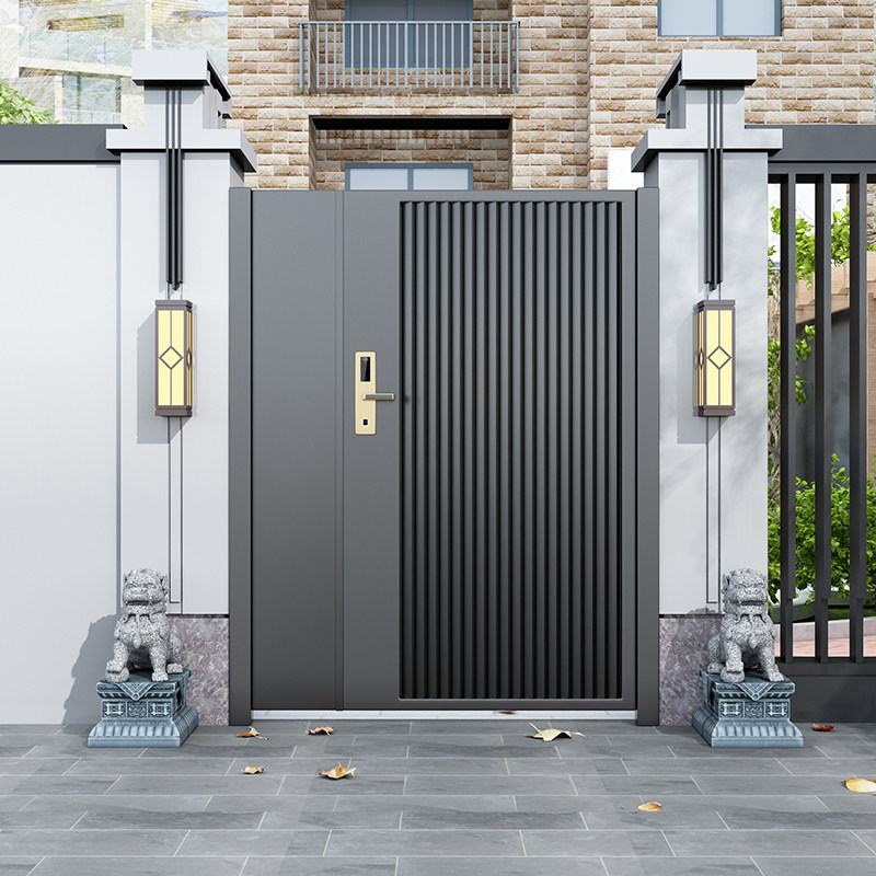 Villa wrought iron courtyard door louver door community entrance door garden door modern minimalist large and small stainless steel door