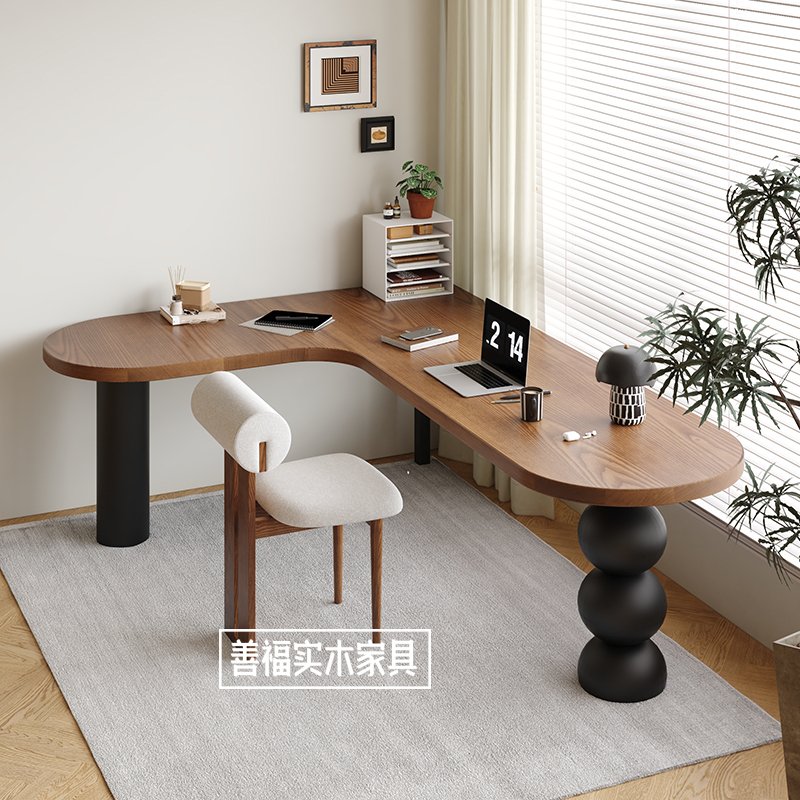 Solid Wood Corner Desk Study Bedroom Computer Desk Home Student Writing Study Desk L-Shaped Desk Corner Workbench