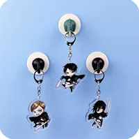 Mua 2 tặng 1 móc khóa khổng lồ miễn phí tấn công trung sĩ hai mặt Allen ba keychain móc khóa vẽ dọc anime - Carton / Hoạt hình liên quan các sticker cute