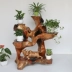 Root khắc khung phòng khách gỗ rắn nghệ thuật tự nhiên gốc cây trong nhà bonsai nhiều lớp long não gỗ trang trí sàn kệ - Các món ăn khao khát gốc Các món ăn khao khát gốc