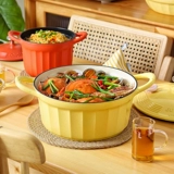 Получение 25 см чугуна эмалевой горшок CP551 Домохозяйственное суп горшок с жаркой кастрюль Морепродукты Многофункциональный тушеный горшок