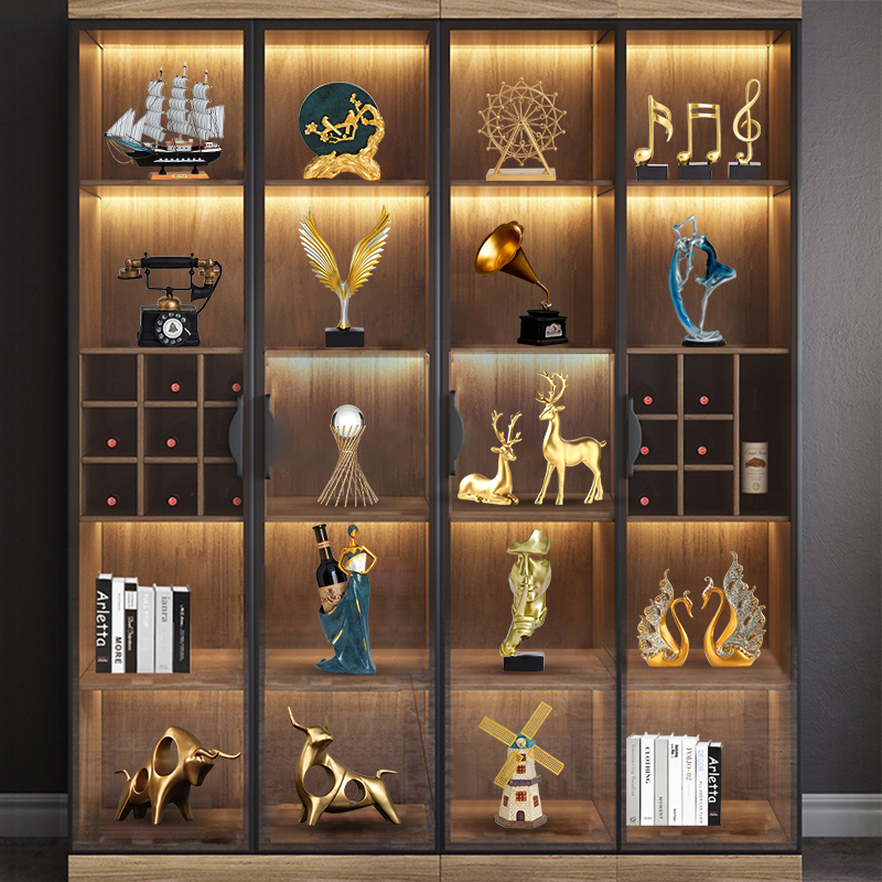 Wine Cabinet Decorations Pendulum home Light Luxury High-end Creative Living Room Office Desktop TV Cabinet Retro Crafts-Taobao