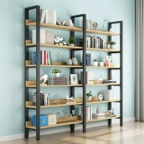 Книжный магазин посадка гостиной простые многослойные полки железные арт -книжный шкаф офис сталь сталь и дерева хранения простая полка