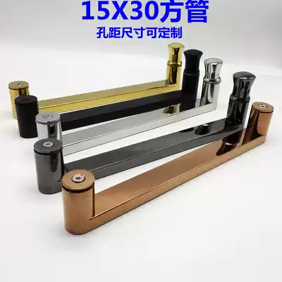 Shower room handle single side with head bathroom door partition push pull sliding door square tube stainless steel handle dumb black 300m hole