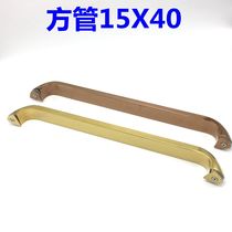 Bathroom toilet glass door handle square tube stainless steel titanium gold shower room sliding door handle 450m500m hole