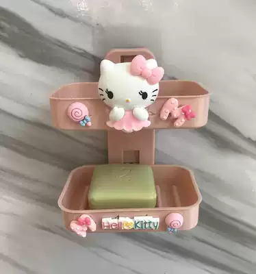 Creative cartoon double-layer punch-free wall-mounted incense box cute home powder room drain fertilizer box dual-purpose box storage rack